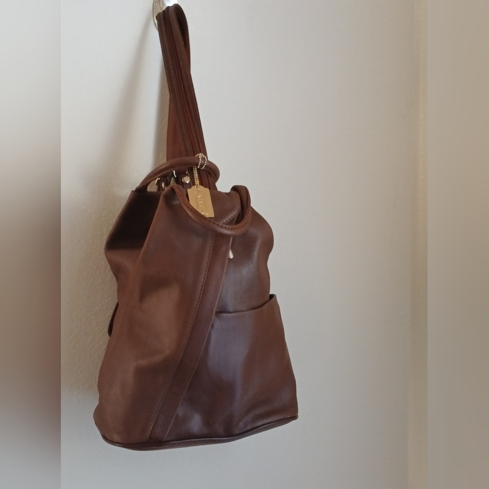 La Gaksta Elegant Brown Genuine Leather Women's Bag Made In Italy